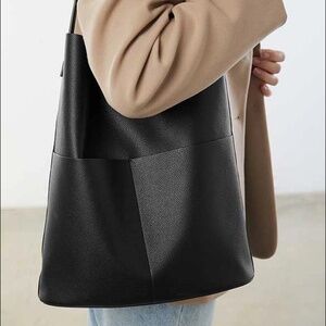 Oak and Fort VEGAN LEATHER TOTE BAG (black)